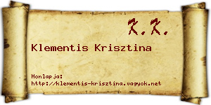 Klementis Krisztina névjegykártya