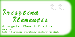 krisztina klementis business card